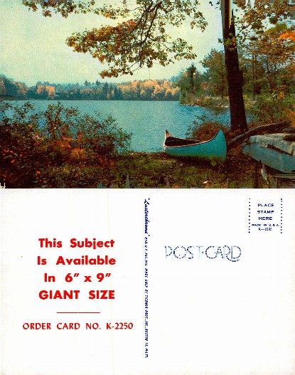Autumn Lake Scene with Canoe and Rowboat