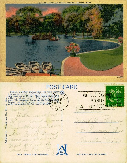 Lake Scene in Boston Public Garden