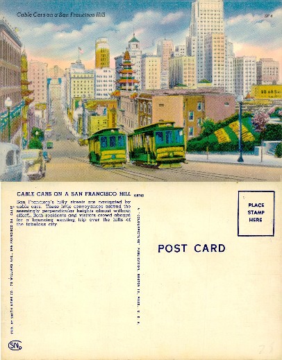 Cable Cars on a San Francisco Hill