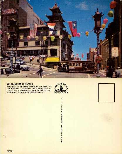 Chinatown Street with Cable Car and Lanterns