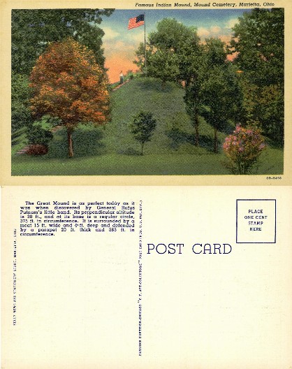 Indian Mound with Flag at Mound Cemetery
