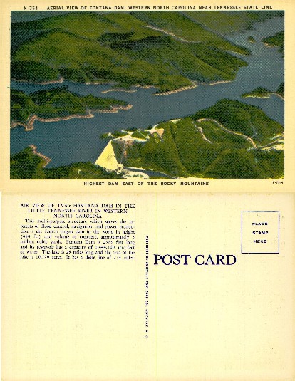 Aerial View of Fontana Dam and Lake