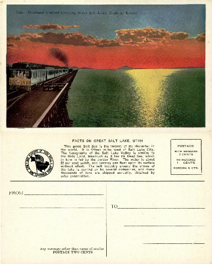 Overland Limited Crossing Great Salt Lake at Sunset
