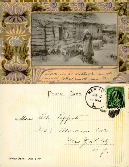 Rustic Cottage Scene with Sheep