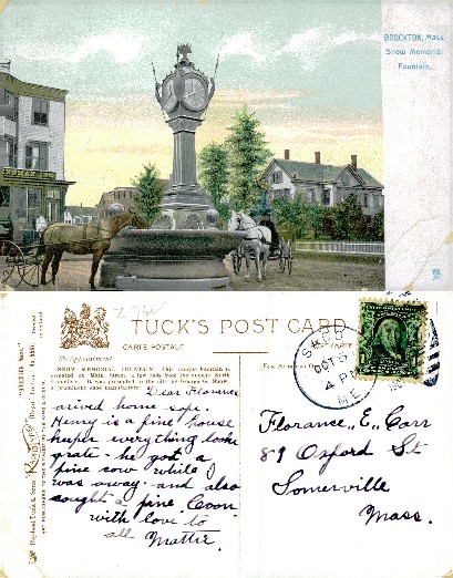 Snow Memorial Fountain and Street Scene