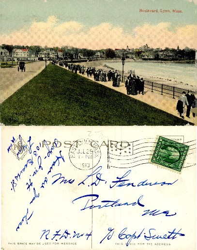 Boulevard with Pedestrians and Beach