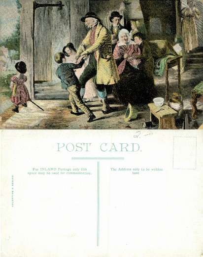 Family holding man back from door