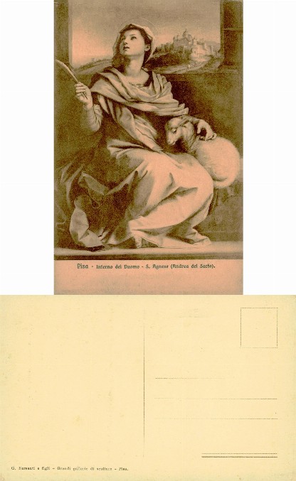 Saint Agnes Painting by Andrea del Sarto