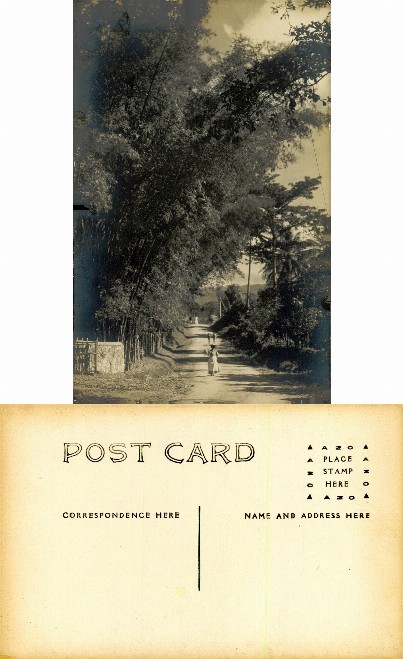 Rural Road with Figures and Trees