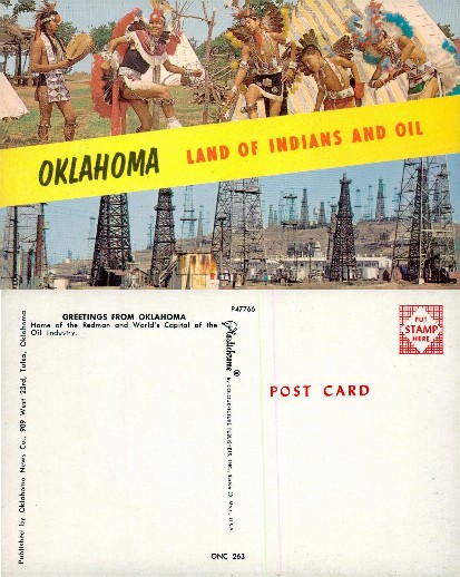 Native American Dancers and Oil Derricks