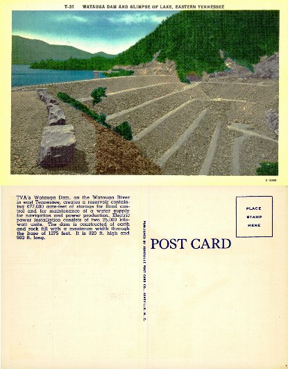 Watauga Dam and Lake, Eastern Tennessee