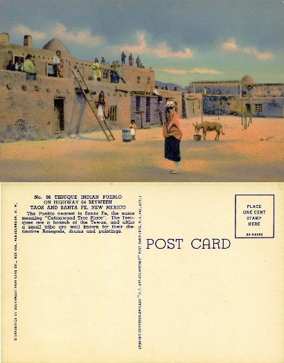 Tesuque Indian Pueblo Village Scene