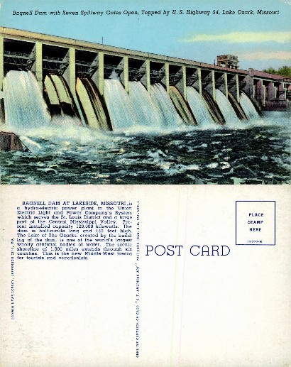 Bagnell Dam with Open Spillway Gates