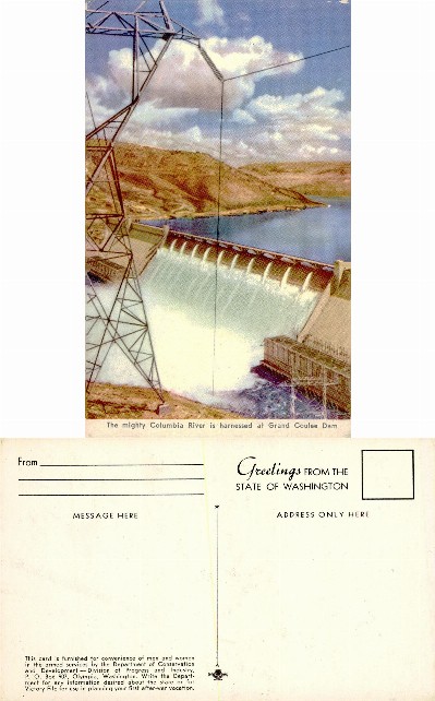 Grand Coulee Dam with Power Lines