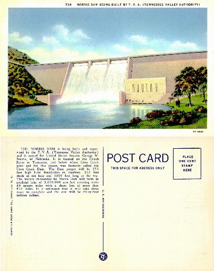 Norris Dam with Water Flowing