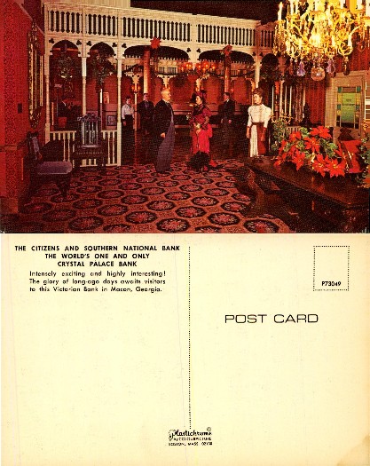 Victorian Bank Interior with People