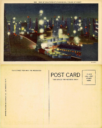California Oil Field at Night