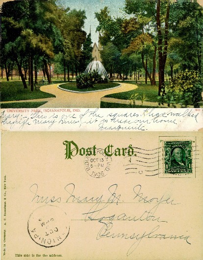 Park with Fountain and Church Spire