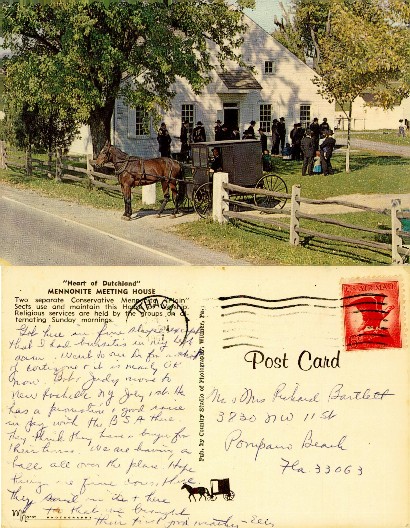 Mennonite Meeting House with Buggy