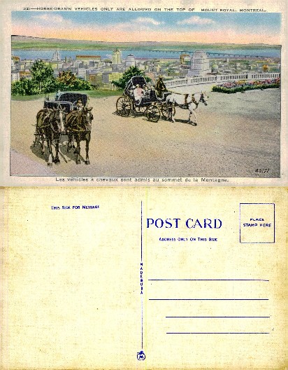 Horse-drawn carriages on Mount Royal
