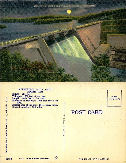 Norris Dam and Lake at Night