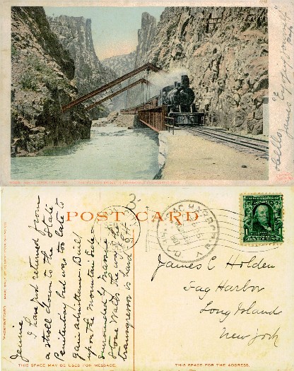 Train on Hanging Bridge, Royal Gorge Canyon