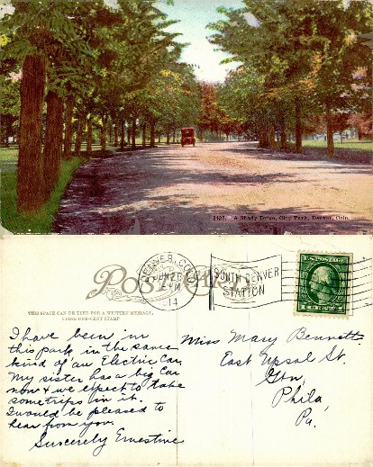 Shady Drive in City Park with Automobile