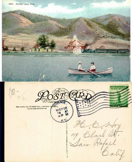 Palmer Lake Scene with Train and Rowers
