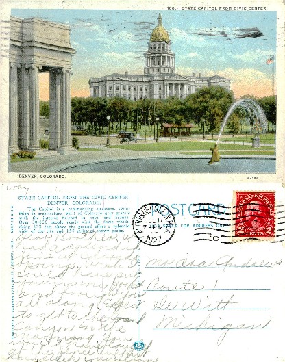 State Capitol and Fountain from Civic Center