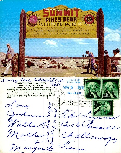Pikes Peak Summit Welcome Sign