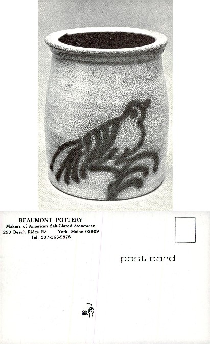 Salt-Glazed Stoneware Jar with Bird Design