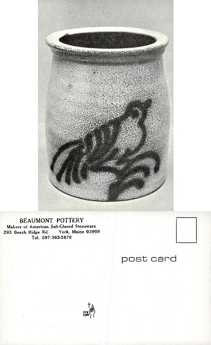 Salt-Glazed Stoneware Jar with Bird