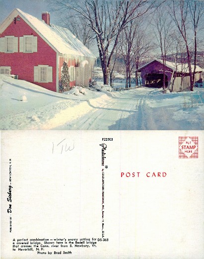 Snowy House and Covered Bridge