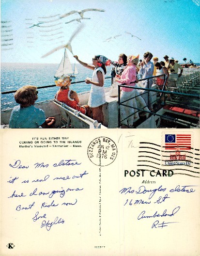 People Feeding Seagulls from Ferry Boat