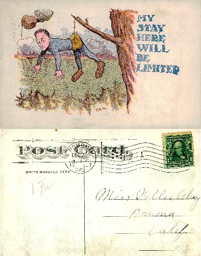 Cartoon Man Hanging from Tree