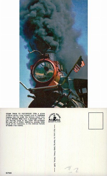 Steam Locomotive with American Flag