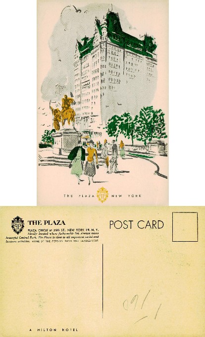 Plaza Hotel and Grand Army Plaza Illustration