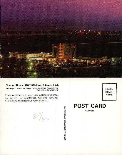 Newport Beach Marriott Hotel at Night