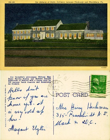 Midway Service Station and Restaurant at Night