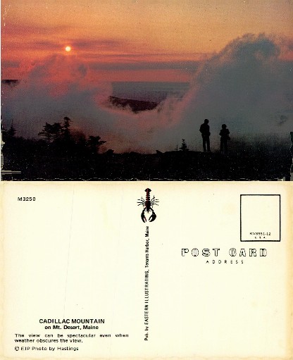 Mountain Sunset with Silhouetted People