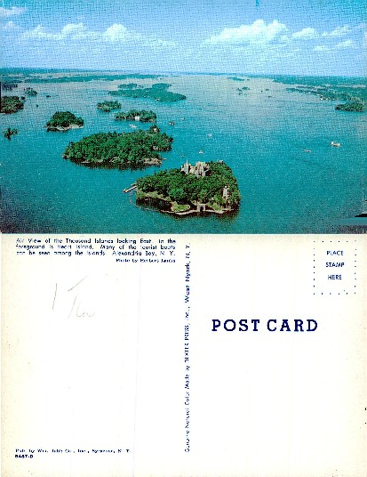 Aerial View of Thousand Islands with Castle
