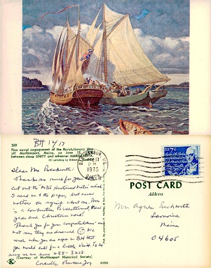 First Naval Engagement, Revolutionary War