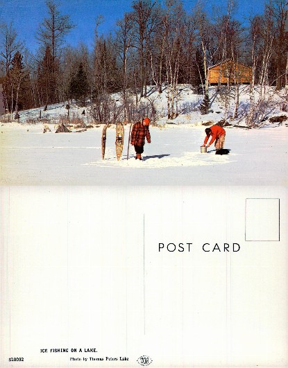 Ice Fishing on a Lake