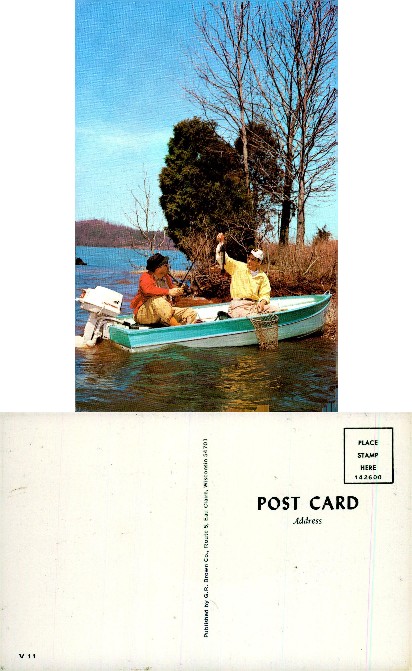 Men Fishing in a Boat on a Lake