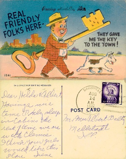 Cartoon Man with Key to the Town