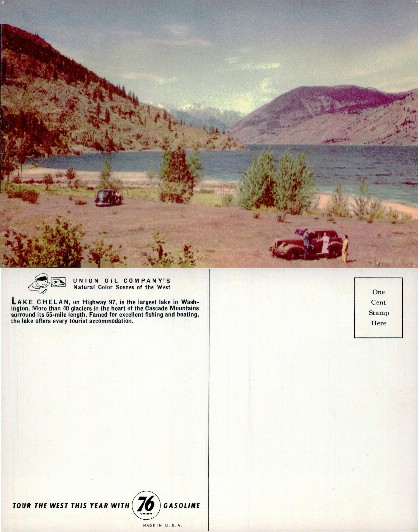 Lake Chelan with Cars and Mountains