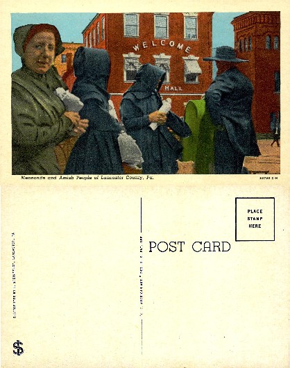 Mennonite and Amish People on Street