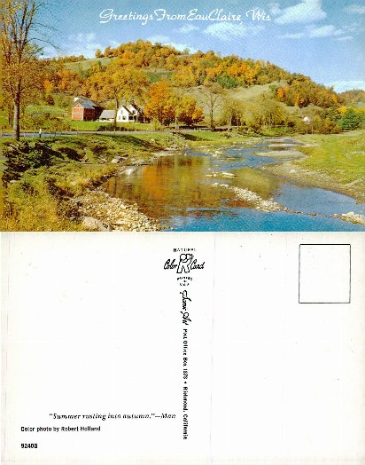 Autumn River Landscape with Farmhouses