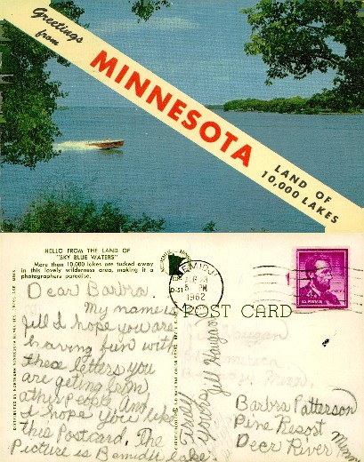 Minnesota Lake Scene with Speedboat