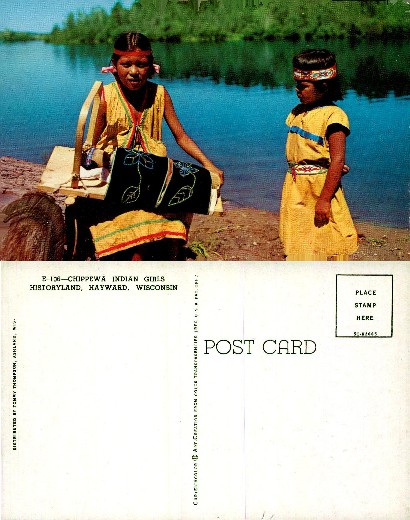Chippewa Indian Girls by Lake